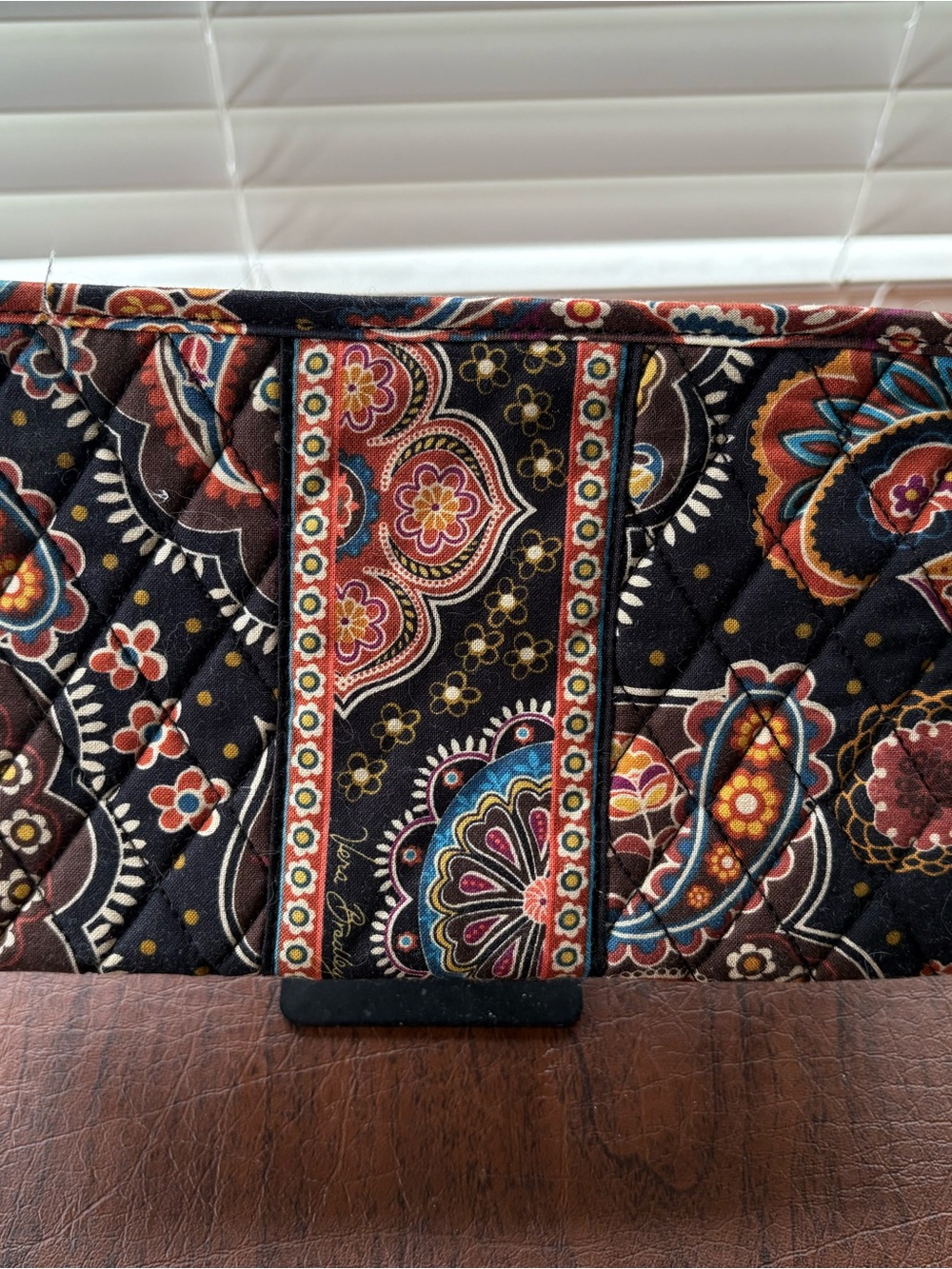Vera Bradley Brown/Multi Paisley Quilted Makeup Bag - Picture 2 of 7